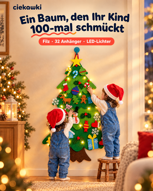 Filz-Weihnachtsbaum, den Ihr Kind 100-mal schmückt