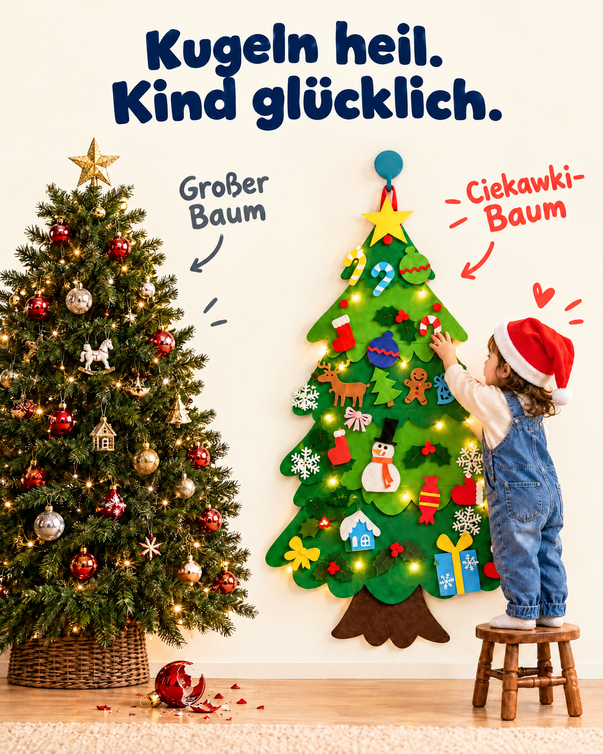 Kugeln heil. Kind glücklich.