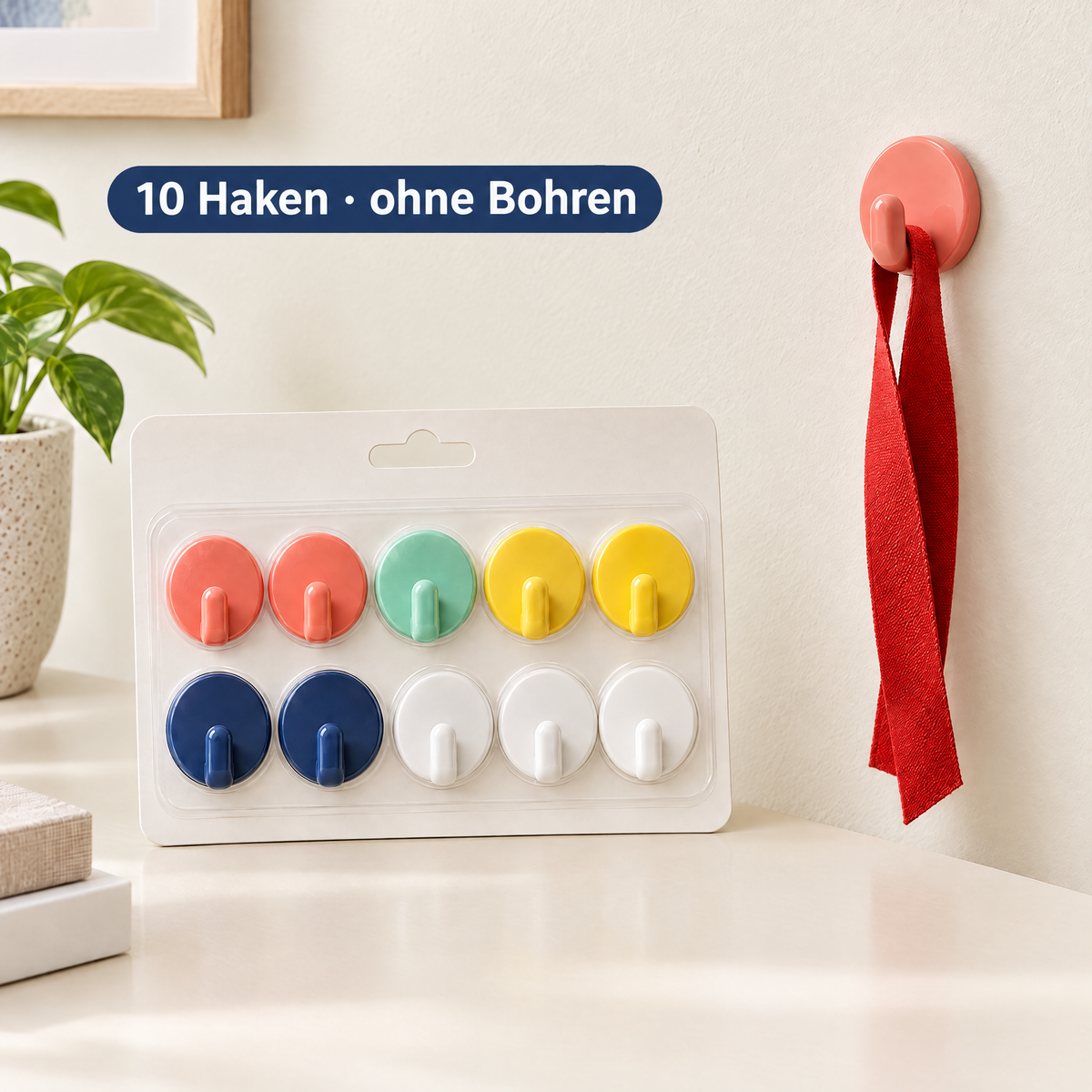 Klebehaken – 10 Stück ohne Bohren